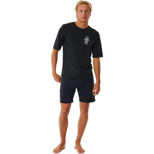 2024 Rip Curl Icons Surflite UPF Short Sleeve Rash Vest 14YMRV - Black